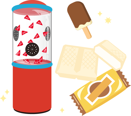 エアーくじとアイスクリームのイラスト